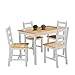furniture-uk-shop Ensemble Table en Bois + 4 Chaises pour Salle à Manger, Cuisine, Séjour, Café, Poids: 27kg, Gris