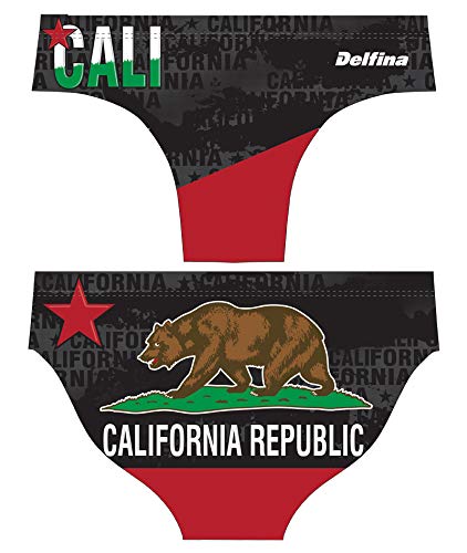 Delfina Fun Suit Men’s Swim Briefs for Water Polo, Cali Bear