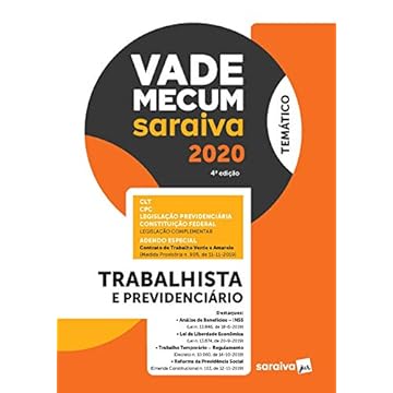 Capa do livro Vade Mecum Trabalhista - Temático - 4ª edição de 2020: Trabalhista e Previdenciário