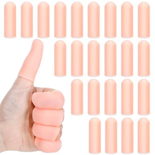 Ouligay 24 Pcs Silicone Finger Protectors,Skin Color Finger Sleev...