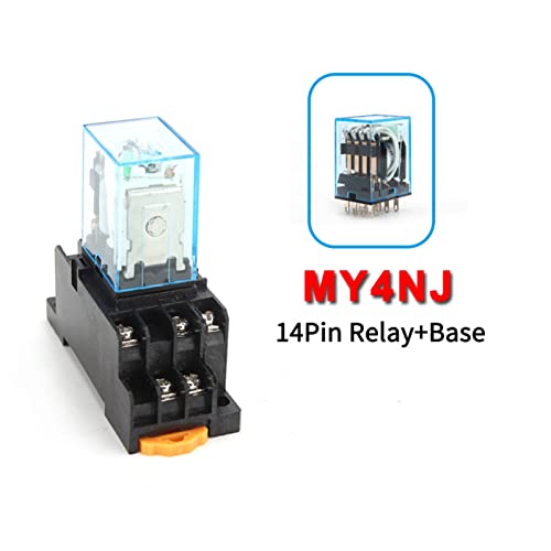 Osgc Intermediate Relay Hh54P My4Nj Micro Small Electromagnetic Relay Ac/Dc 12V 24V Ac110V 220V 380V With 14 Pins Socket Base Pyf14A (Size : Dc 24V) #TOP1