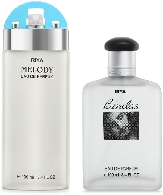 Riya Bindas and Melody Perfume 100ml Each (Pack of 2)|Long Lasting Eau De Parfum|Mild Fragrance for Unisex Adult