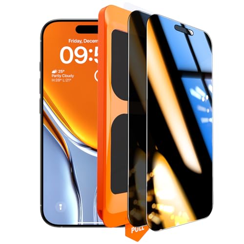 Image of TOCOL for iPhone Air Privacy Screen Protector 6.6 inch 9H Hardness Military Grade Shatterproof HD Tempered Glass for Full Coverage Easy Installation 2 Pack