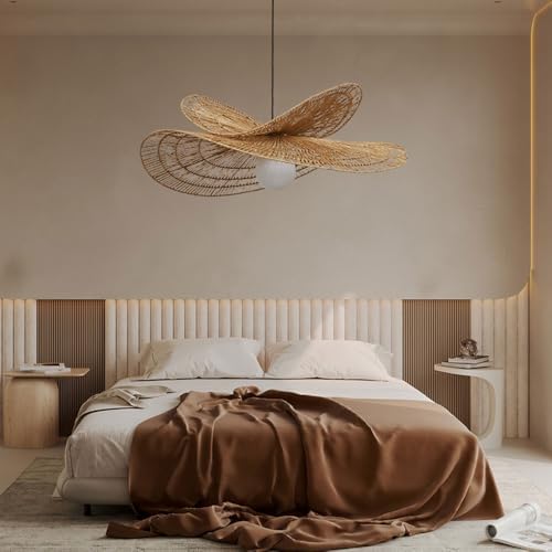 Suspension vintage en corde de chanvre 60cm pour déco rétro