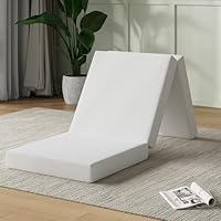 Novilla Foldable Mattress, Single Size Comfort Foam Trifold Mattress with Cloud Design Cover, 4 Inch Folding Mattress for Back Pain Relief, Suitable for Camping, RV Travel