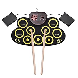 Elektronische opvouwbare drum draagbaar, inklapbaar E-drumpad digitale siliconen drumstel 9 demosongs 10 ritmes opname 3…