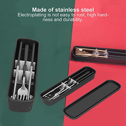 Portable Reusable Travel Cutlery Set, 3Pcs Stainless Steel Cutlery Set including Storage Box - Image 3