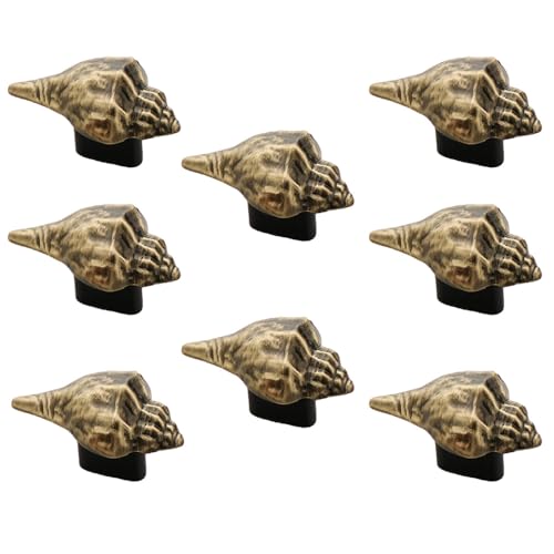 Image of Antique Shankh Shape Drawer Knob for Cabinet /Drawer Knobs /Decorative Knobs & Pulls /Drawer Handle (Zinc Alloy /Brass Antique) Pack of 8-| 3 Years Warranty |