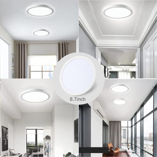 Tuuana Motion Sensor Led Ceiling Lights, 20W 8.7In Led Flush Mount Ceiling Lights, 5000K 1800Lm Slim Flat Surface Mount Lights White With 3 Modes For Closet Bedroom Laundry Hallway Kitchen, 2 Pack #TOP6