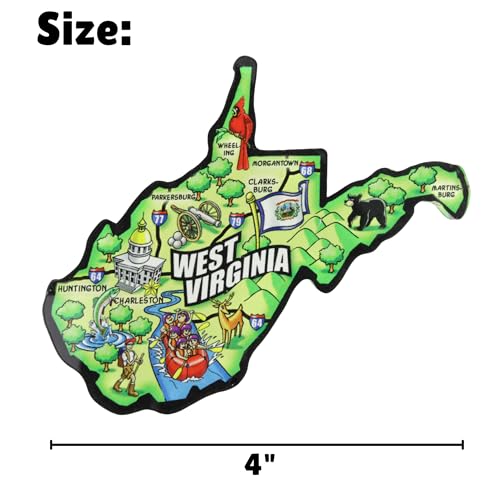 Imán acrílico en forma del estado West Virginia miniatura 5