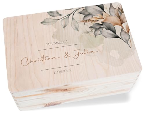 Erinnerungsbox - Für immer ja | Liebesgeschenk | Ich liebe Dich Geschenk Holzkiste | Geldgeschenk...