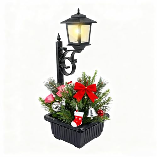Solar Lamp Post Light with Planter, 2 in 1 Outdoor Flower Pots, 3000K Solar Lamps Outdoor Waterproof, Wall Mount or Freestanding for Garden, Patio, Yard, Front Porch, Back Door (Flowers not Included)