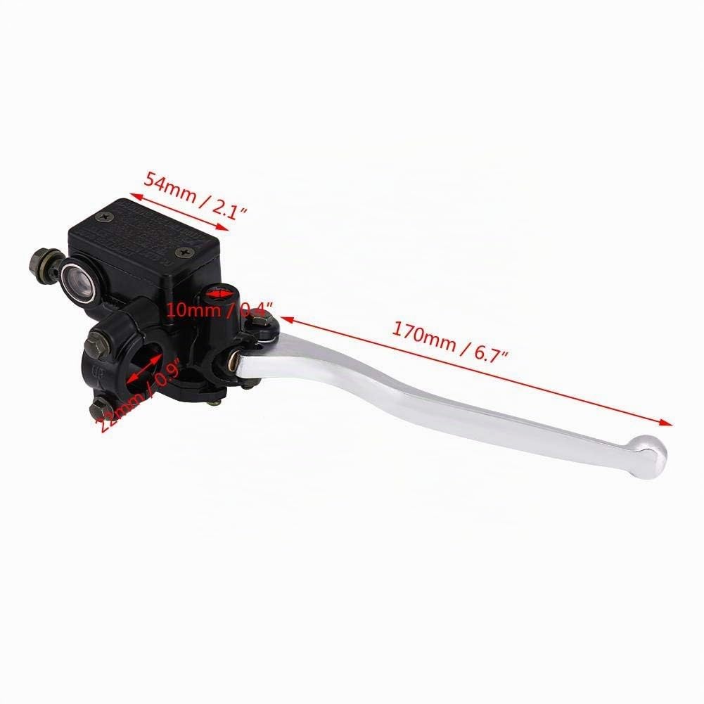 Terisass Maneta de la Motocicleta Embrague Freno, Bomba de palanca de Freno de Motocicleta 7/8" 22 mm Aleación de aluminio Freno delantero Derecho Cilindro Maestro Principal