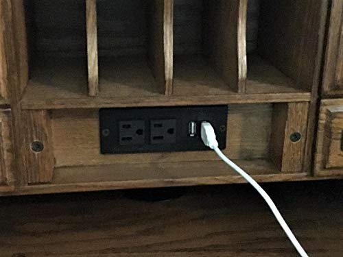 Roll Top Desk Solid Oak Wood - 54 Inch Deluxe Executive Rolltop Desk Burnished Walnut Stain for Home Office Secretary Organizer Roll Hutch Top Easy Assembly Quality Crafted Construction