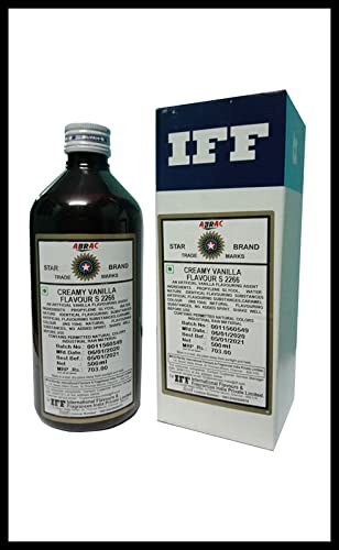 Image of Nithi Foods, IFF ABRAC, Creamy Vanilla Flavour S 2266 - 500ml (commonly Used in Baking, Beverages, Confectionery, ice Cream, Desserts, and Savory Dishes)
