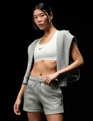 Nike Women's Sportswear Club Fleece Mid-Rise Shorts, Dark Grey Heather/White, X-Small - image 2