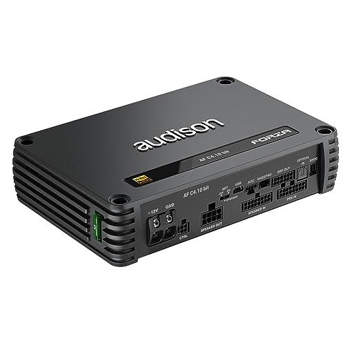 Audison AF C4.10 bit Amplificateur DSP 4 Canaux avec Processeur Audio Numerique 10 Canaux, Technologie Classe D, 4x150W RMS, 198x190x50 mm, Noir