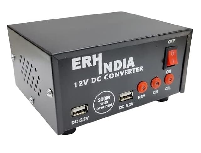 ESPTRONICS 12V DC to 220v AC Converter Mini Inverter 200 Watt Suitable for powering laptops, tablets, cameras, solar panel home cooler TV small appliances view 1