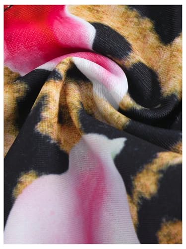 SOLY HUX Women's Leopard Print Bikini Top Only Halter Tie Backless Cheeky Triangle Swimsuit Tops4