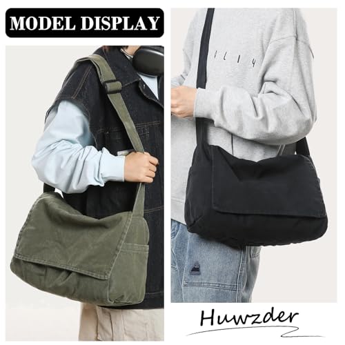 Canvas Messenger Bag Large Satchel Bag Travel Hobo Bag Casual Tote Shoulder Bag for Women and Men2