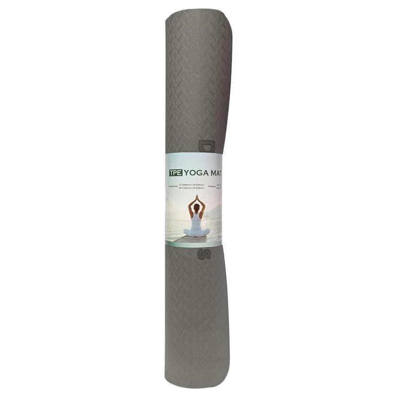 Image of Extra Wide Non Slippery TPE 6ft x 2.62ft x 6mm Yoga Mat for men, Women and Kids with hopscotch Play mat comes with Wooden Marker and bag cover - Black