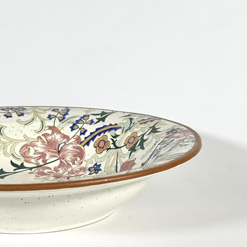 Image of SNS Botanical Bloom Decal Ceramic Serving Bowl | Premium Salad & Snacks Bowl | Semi-Matt Floral Dinnerware for Oats Pasta Fruits & Desserts | Tableware for Gifting (Botanical Bloom Pasta Bowl)