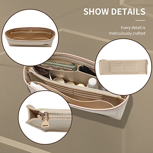 Image of Doxo Purse Organizer Insert & Base Shaper, Felt Handbag & Tote Bag Fit LV Graceful MM More(Beige,SL)