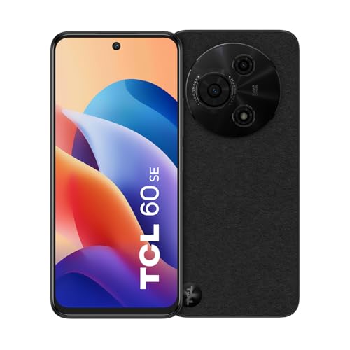 TCL 60 SE Smartphone Libre, Pantalla HD+ de 6.7', 8+512GB Ampliables, Cámara Dual 50MP, Batería 5000mAh, Android 15, Altavoces Dual, Obsidian Black