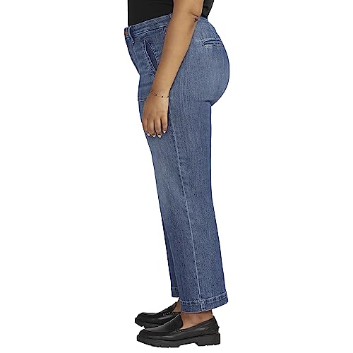 JAG Jeans Women's Plus Size Sophia High Rise Wide Leg Jeans, Tidal Blue, 24 Plus2