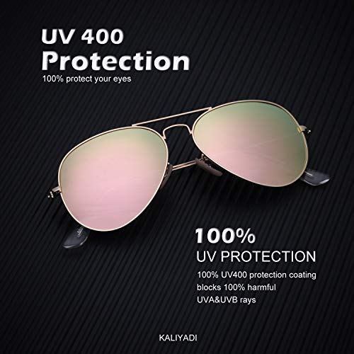 KALIYADI Classic Aviator Sunglasses for Men Women Driving Sun glasses Polarized Lens UV Blocking (3 Pack) 58mm - Image 4