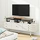 IBUYKE TV-Schrank Tisch,Fernsehtisch, 114 cm, mit 2 Lagerung,Tischplatte Kurzer TV-Ständer, für Fernseher bis zu 60 Zoll, Wohnzimmer, Esszimmer und Schlafzimmer,Schwarz TVT002B