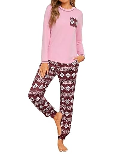 Demegimi Pijama Mujer Algodón Largo Pijamas Mujer Invierno Conjunto de Camiseta de Manga Larga y Pantalón Largo S-XXL | Ya disponible en tu tienda friki favorita! En mundofriki.es!