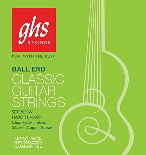 ghs (KX) 2050W Ball End Regular, Classical Guitar Strings, High Tension, Silver Copper Basses (.028-.043) NVbNM^[ yPQZbgz