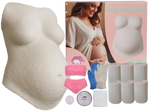 FORS ARTS Belly Casting Kit Pregnancy - Easy DIY Belly Cast Plaster Kit with 6 Plaster Rolls & Accessories Baby Bump Keepsake Maternity Belly Cast Pregnant Molding Kit Baby Gift for Expecting Moms