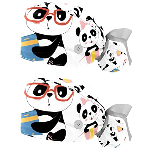Chapeaux bouffants pandas pour la cuisine et le sport avec casquettes respirantes