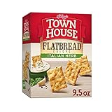 Town House Flatbread Crisps Oven Baked Crackers, Party Snacks, Italian Herb, 9.5oz Box (1 Box)