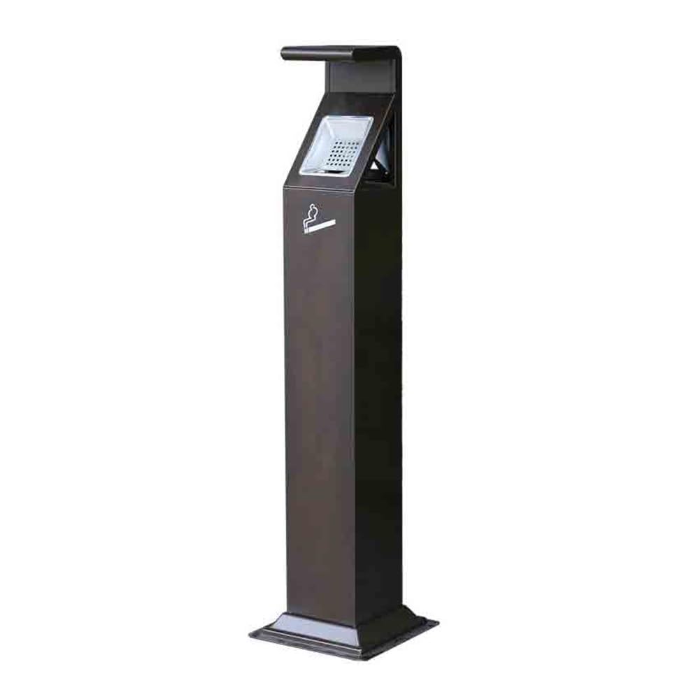 Stand ashtray Black Rainproof Vertical can be Fixed Outdoor Ashtrays Smoking Area Trash Iron Baking Paint Cigarette Butt Collection Pillar