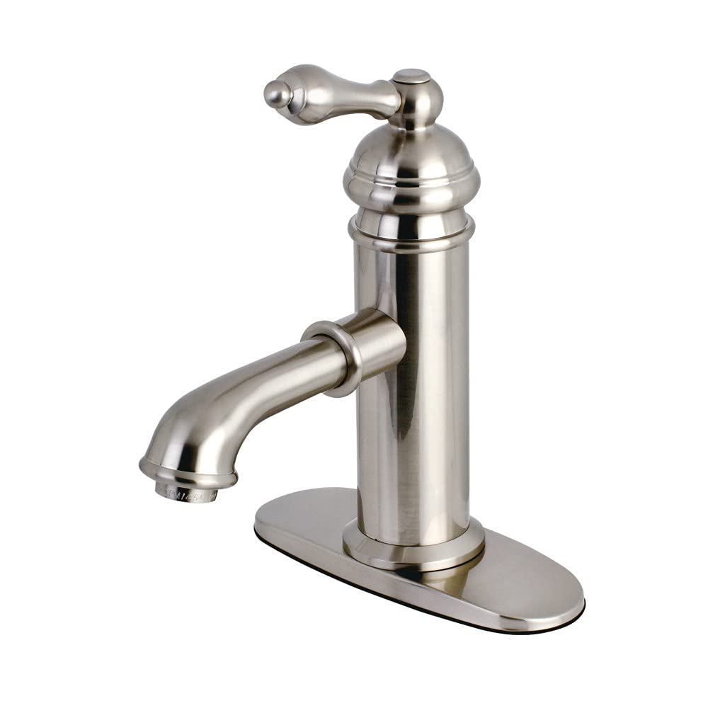 Kingston Brass KS7418ACL Amerikan Klasik Banyo Bataryası, 5 inç Emzik Erişimi, Fırçalanmış Nikel
