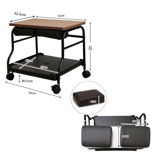 Carro plegable para pedicure con reposapiés y ruedas miniatura 6