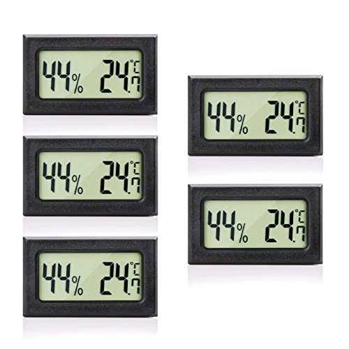 QOXEZY Lot de 5/10/15/20 mini thermomètres numériques LCD - Hygromètre d'intérieur - Thermomètre électronique - Hygromètre - Capteur de température intérieur pour serre, bureau, cave à vin, jardin