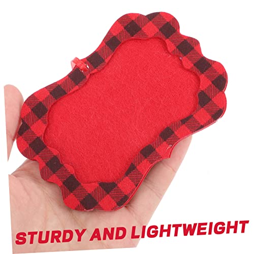 Aboofan 60 Pcs Christmas Photo Frame Picture Locket Christmas Decor Photo Gift Christmas Plaid Decoration Christmas Photo Ornaments Check Felt Photo Frame Christmas Tree Pendant Self Made #TOP2