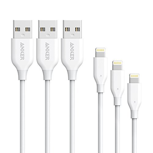 [3 Pack: 3ft/6ft/10ft] Anker PowerLine Lightning Apple MFi Certified – One of The World’s Fastest, Most Durable Lightning Cables for iPhone 7/7 Plus 6/6s Plus 5s/5, iPad mini/4/3/2, iPad Pro Air 2