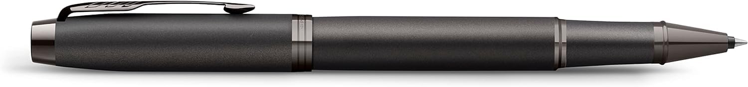 Parker IM Professionals Stylo roller monochrome avec gravure - Stylo de qualité supérieure - Boîte cadeau - mine noire - Cadeau personnalisé - Nom - Anniversaire (bronze)
