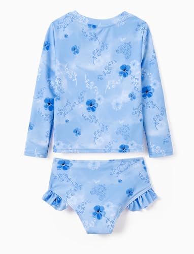 Image of Disney Frozen Elsa Stitch Marvel Toddler Girl Two Piece Long Sleeve UPF50+ Swimsuit Rashguard Sets Bathing Suit