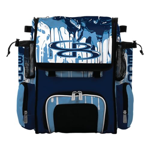 Boombah Mini Superpack Bat Pack - 8" x 12.5" x 18" - Graffiti Drip Navy/Columbia/White