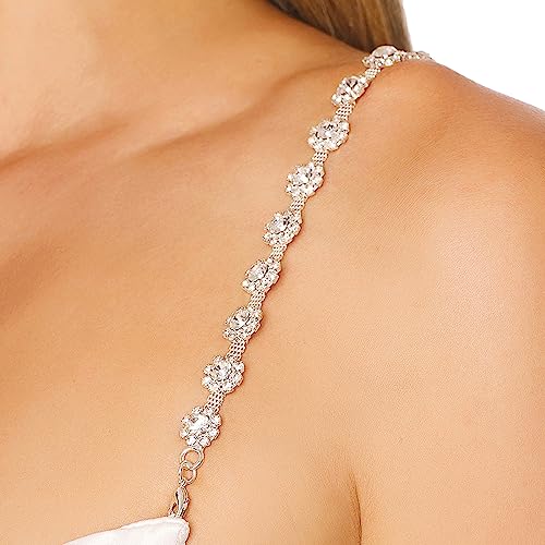 1Pair Luxury Rhinestone Shoulder Straps Jewelry Crystal Shoulder Strap Chain Rhinestone Underwear Chain Bridal Wedding Dress Bra Summer Body Accessories Jewelry for Women