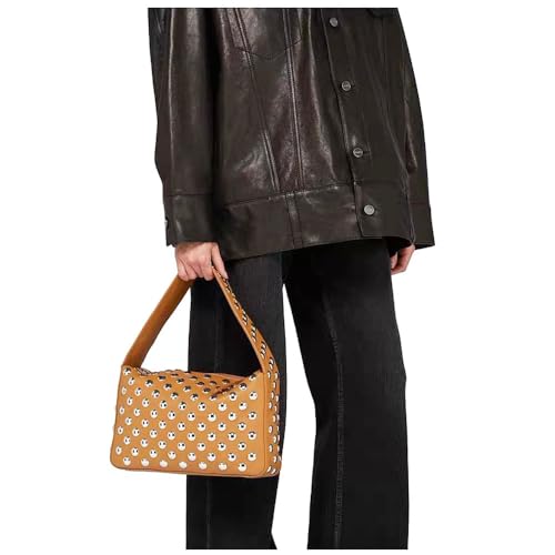 Image of Studded Handbag for Women - Black Punk Shoulder Bag 90s 2000s Vegan Fall Fashion Trendy Purse