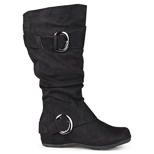 Brinley Co Women's Slouch Boot, Black Wide Calf, 8 M US