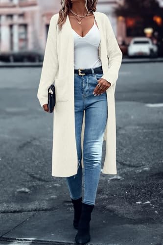 Image of Danedvi Long Cardigan Sweaters Women Trendy Open Front Coat with Pockets
