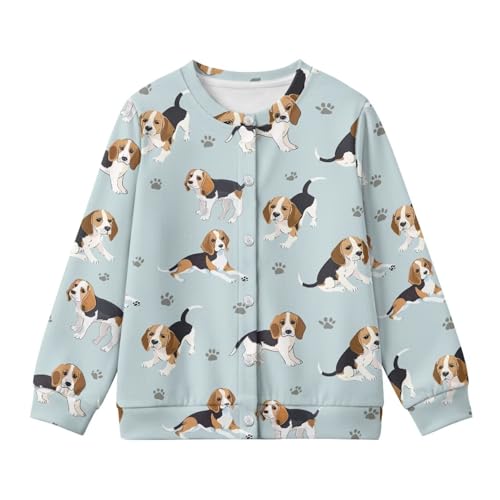 Image of Girls Cardigans Sweater Long Sleeve Crew Neck Button Down Sweaters School Outerwear for Kids Fall Winter Tops